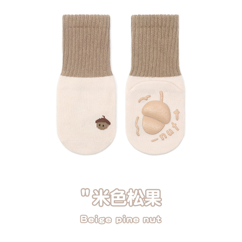Calcetines de trampolín adhesivos de estilo coreano para bebés y niños pequeños, calcetines antideslizantes para el suelo con elástico elevado y calcetines cortos antideslizantes.