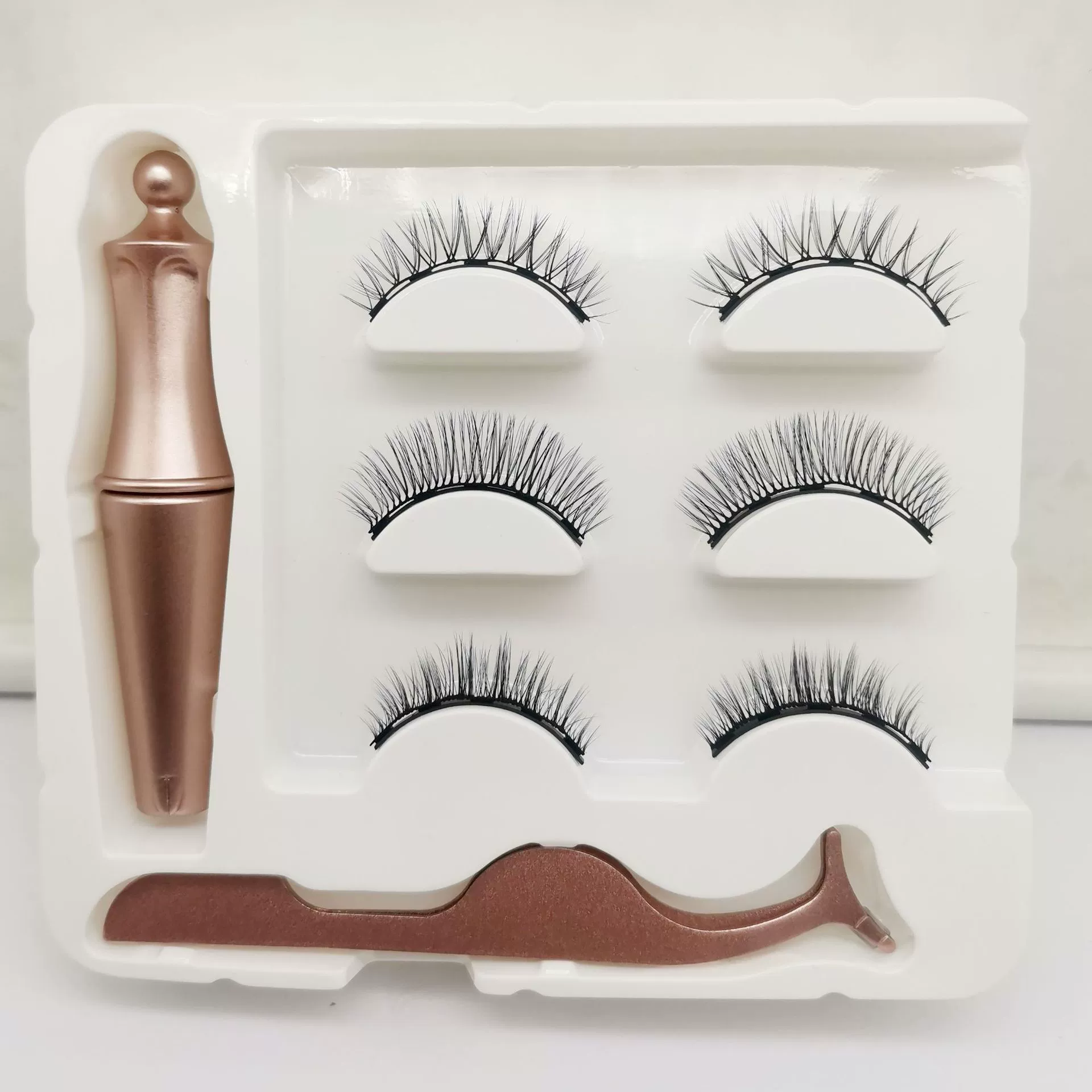 False eyelashes, magnetic set for eyelashes, natural makeup, for every day