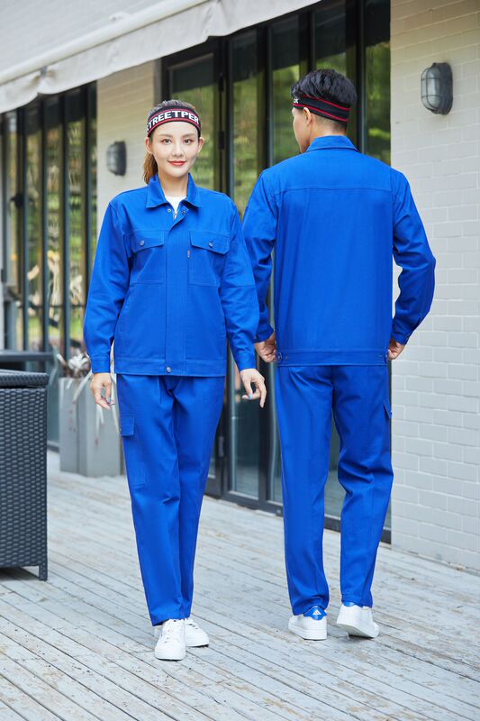 春秋冬用純綿作業服セット メンズ 厚手 溶接工 電気技師 作業着 長袖 工場 車修理工 労働保護服|undefined