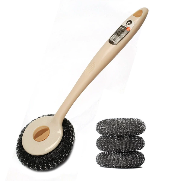 [Beige] One handle + 3 steel wire balls ✦