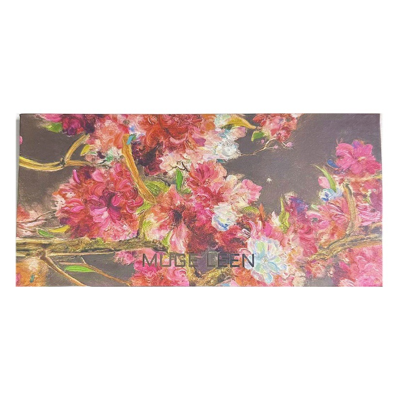 MUGE LEEN New 12 colors Begonia flower oil painting style pink brown eyeshadow plate pearlescent matte low saturation earth color