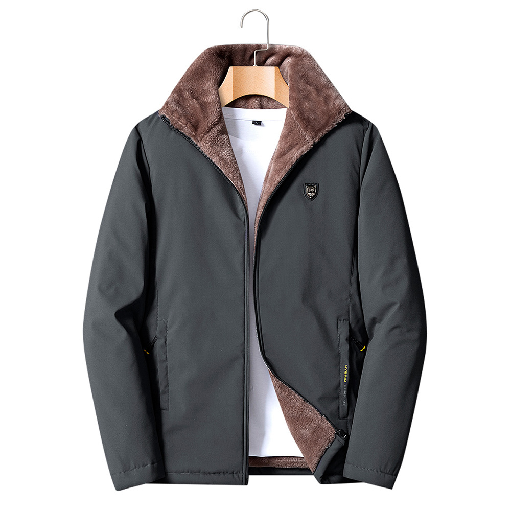 High end lamb wool men's cotton jacket with thick velvet, dad's winter cl, warm jacket, middle-aged and elderly_voghion.com
