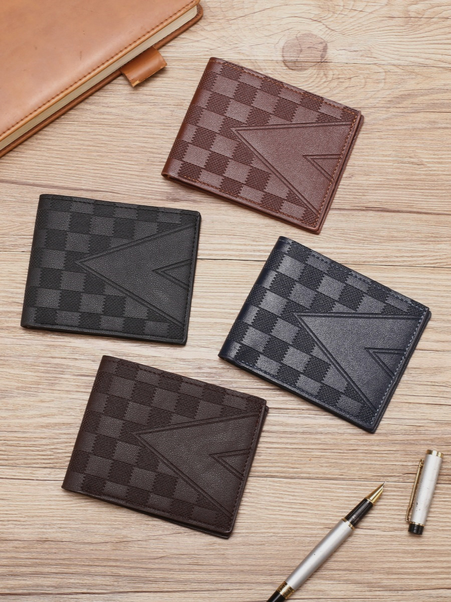 Aliexpress bolso de negocios para hombres corto de mediana edad, estilo horizontal de lujo ligero de alta calidad, multi-tarjeta pequeña cartera al por mayor