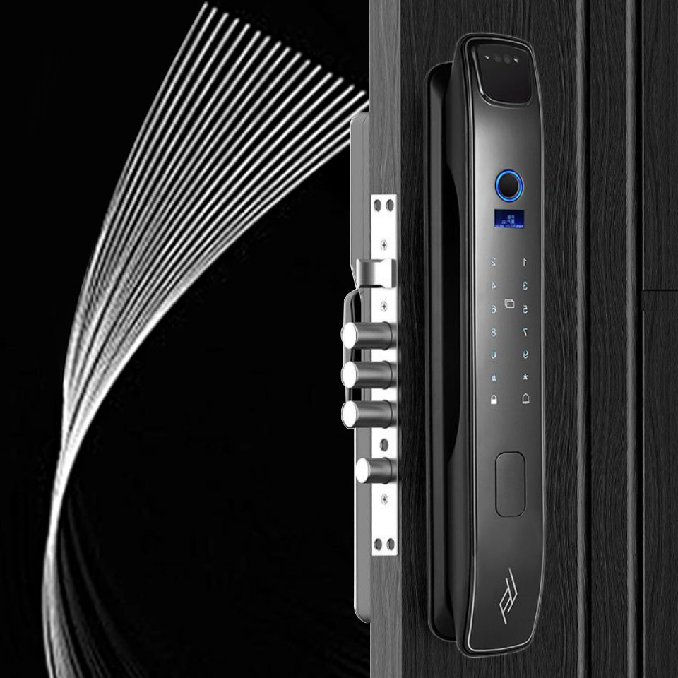 Cerradura automática de huellas dactilares puerta antirrobo doméstica cerradura inteligente de identificación facial cerradura de puerta graffiti cerradura electrónica visual ojo de gato