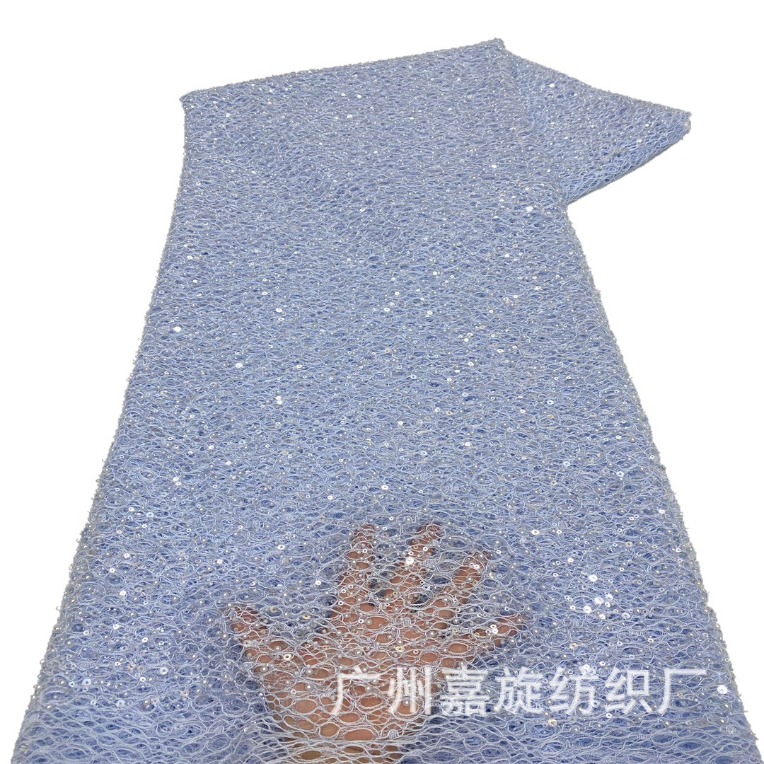 Tela de encaje soluble en agua con bordado de cuerda calado, lentejuelas y cuentas, para diseño de pasarela, ropa de espectáculo, qipao y moda. image 6