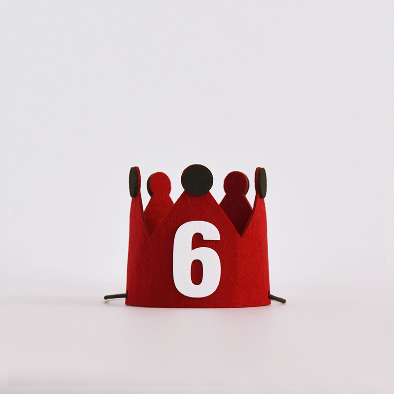 Libro rojo coronas rojas sombreros de cumpleaños digitales para niños sombreros de cumpleaños para niños y niñas atmósfera de aniversario accesorios de fotografía