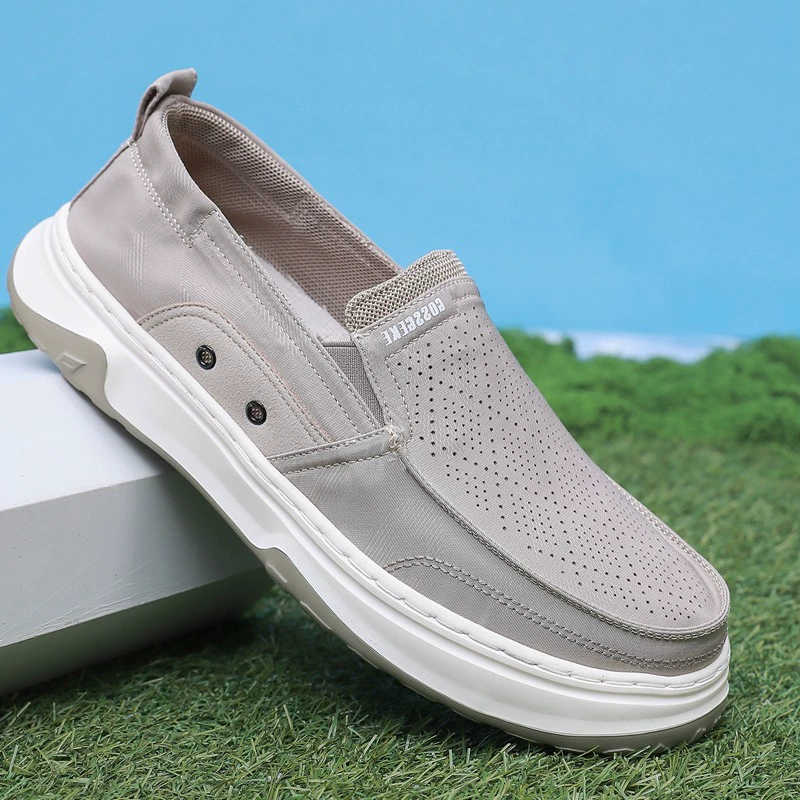 Старая пекинская тканевая обувь, мужская обувь, летняя мужская повседневная обувь с дышащей сеткой, нескользящая обувь для папы среднего и пожилого возраста на мягкой подошве, сетчатая обувь