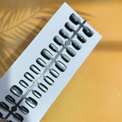 30片手工穿戴甲黑晶石貓眼款小紅書手工氣質可拆卸成品甲片