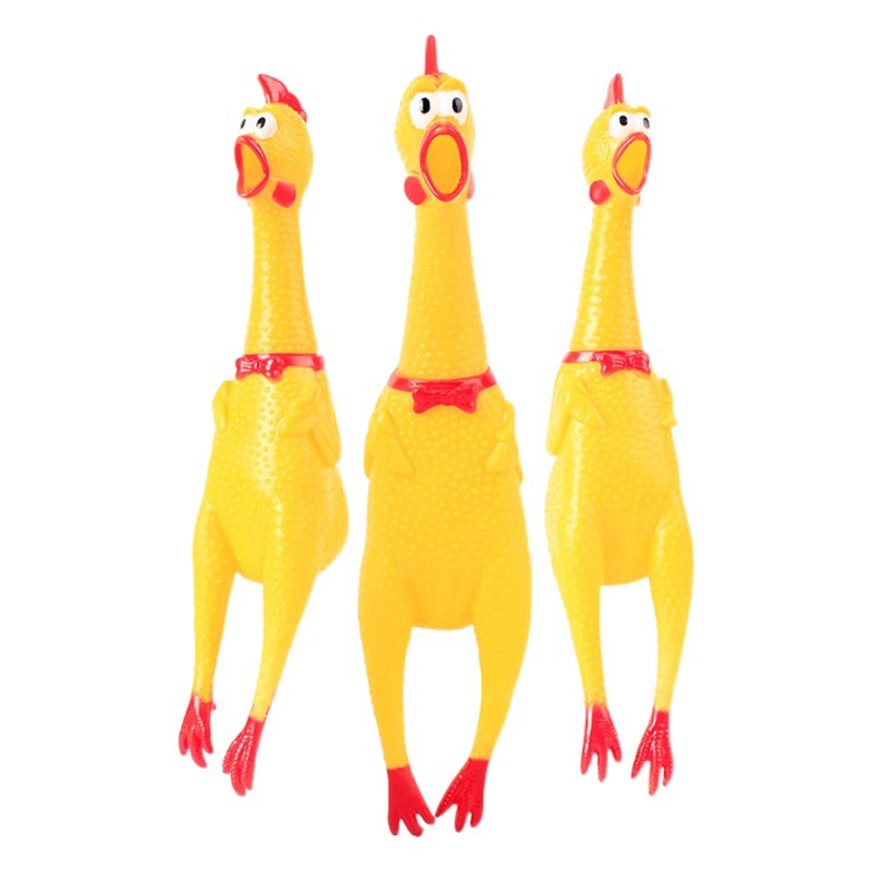Gritando de pollo al por mayor pipipetao vinilo gritando sonido extraño pollo biónico juguete para mascotas suministros de juguete extraño pollo