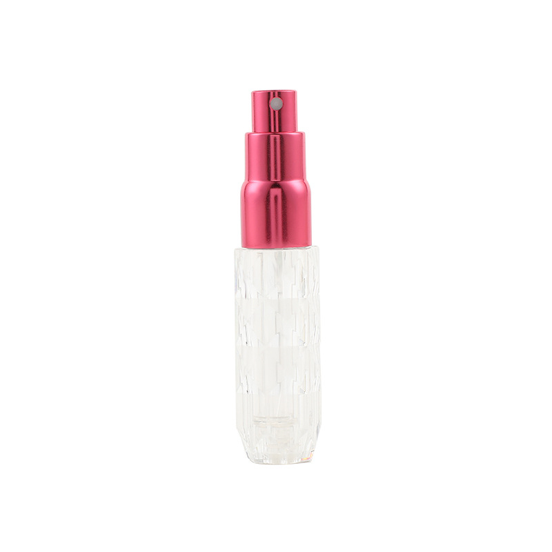 En stock cristal diamante polígono 5ml relleno inferior perfume sub-botella portátil auto-bomba presionando botella de perfume botella de spray