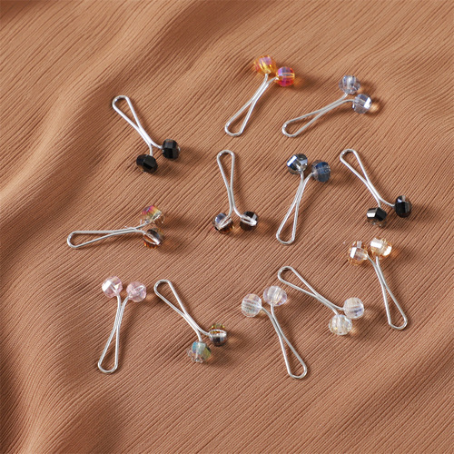 Cross-border accessories high-quality scarf U-shaped clip crystal ball jewelry silk scarf clip scarf buckle fixed buckle shawl buckle