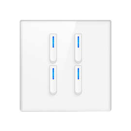 跨境外贸琴键开关插座面板白色钢化玻璃86型带LED灯个性化插座