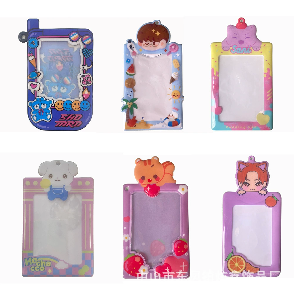Корейский стиль ins стиль ПВХ мягкий пластиковый держатель для карт прозрачный ремешок мультяшный милый держатель для карт на заказ