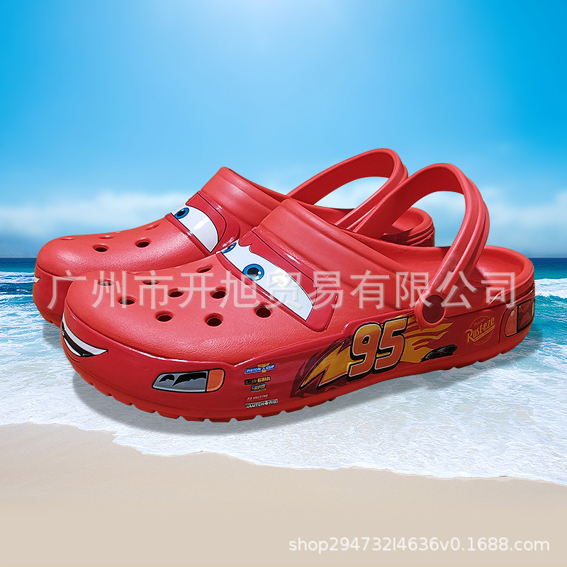 Cross95 Car Mcqueen Clogs Men's Outer Wear Adult Beach Shoes Sandals Toe-Toe Slippers Wholesale
