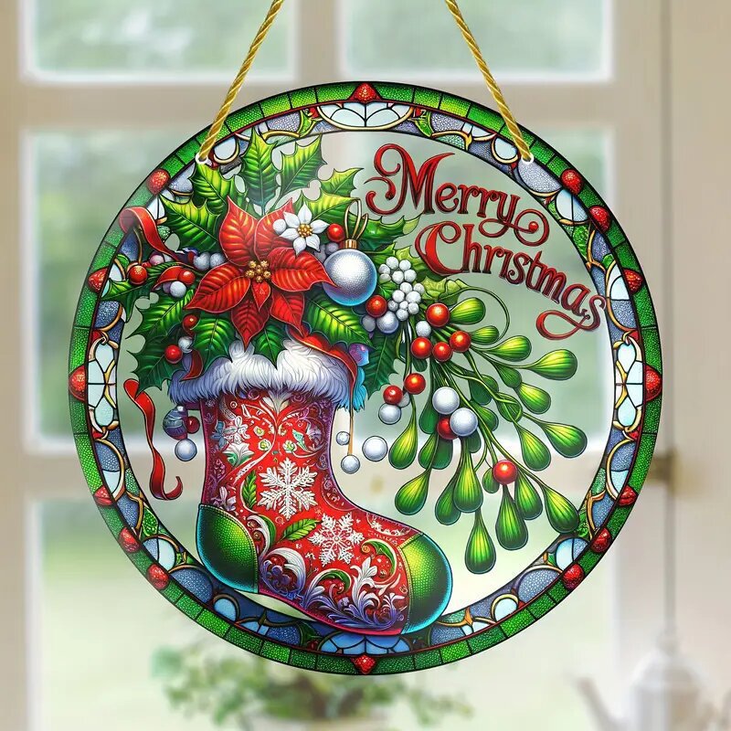 Colgante 2025 nuevos productos transfronterizos de la serie de Navidad disco de decoración para el hogar de joyas de Navidad acrílico