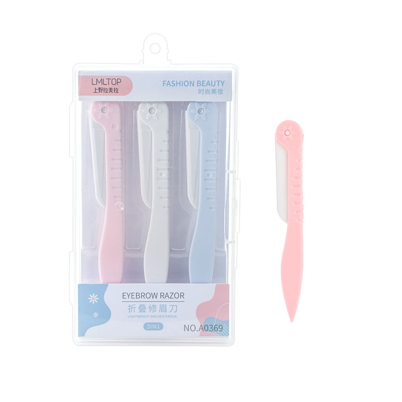 LMLTOP 3 Folding Eyebrow Sword Beauty Makeup Tool Eyebal Knife Movie Ms. Eyebal Sword Collection A0369