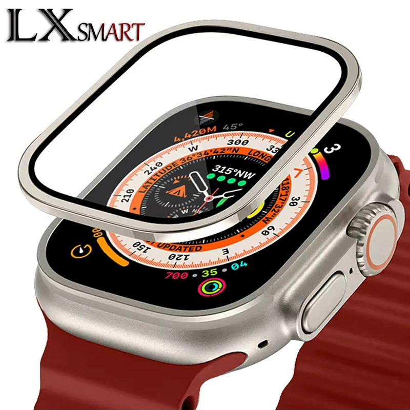 Для Apple Watch ULTRA2 часы Рамка из титанового сплава Закаленная пленка 49 мм Защитная пленка от падения