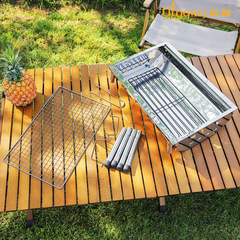 Portable Charcoal BBQ Grill for Outdoor & Home Use, Foldable Stainless Steel Barbecue Rack for Picnics and Camping