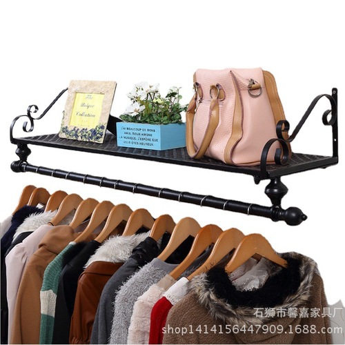 European-style wall iron clothing rack, clothing store wall coat rack, women's clothing store simple hanger, clothing hanger for sale