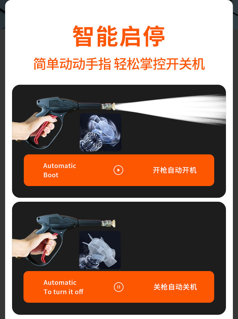 Black Cat High-Pressure Car Washer 220V Commercial Car Wash Shop Wall-Mounted High-Power Cleaning Machine Water Gun Car Wash Pump
