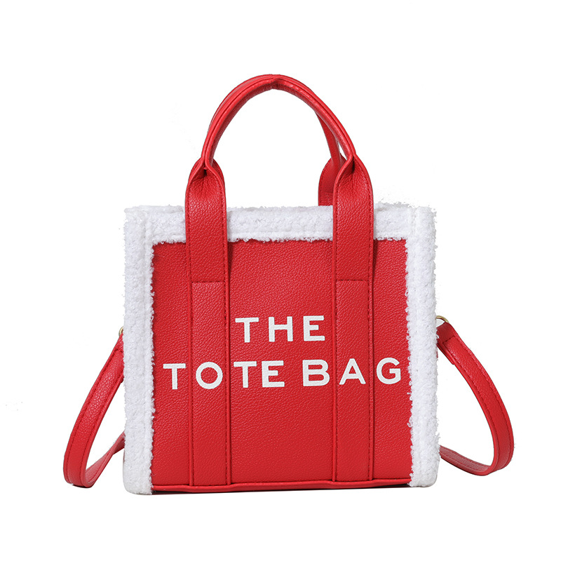 Mini bolso de mano portátil de lana de cordero para mujeres 2023 nuevo estilo coreano de moda de alta calidad bolsa de mensajero del hombro