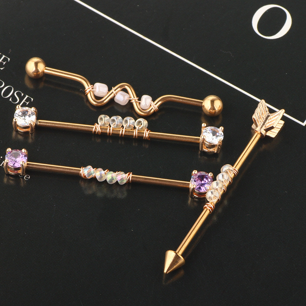 Pointed titanium steel lip stud product view
