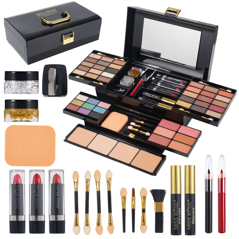 Missrose Cross-Border Makeup Palette Set, Eyeshadow and Lip Gloss Combo Set, Lipstick, Blush, Highlighter, Powder