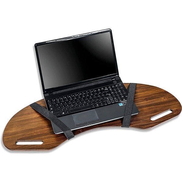 Wooden Notebook Stand Curved Lap Desk Computer Tray Home Carrying Handle Laptop Stand