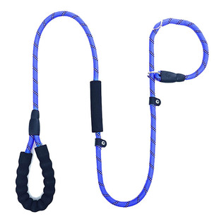 Double handle integrated pet reflective traction rope medium and large dog explosion-proof traction belt dog training P chain dog walking rope