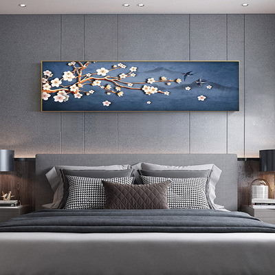 bedroom Bedside Decorative painting New Chinese style banner Flower Hanging picture Chinese style a living room sofa Background wall Plum blossom mural