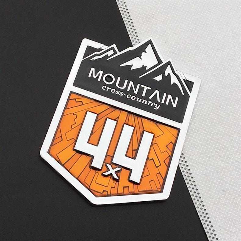 4X4 Car Stickers Suitable for Jeep Wrangler and Toyota Car Logos, Four-Wheel Drive Off-Road Metal Modified Snow Mountain Car Stickers