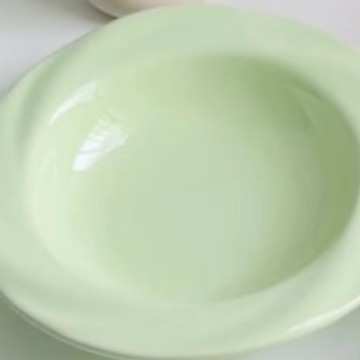 8inch 꽃 딥 플레이트/크림 그린(64개/상자, 전체 상자 7위안/개)