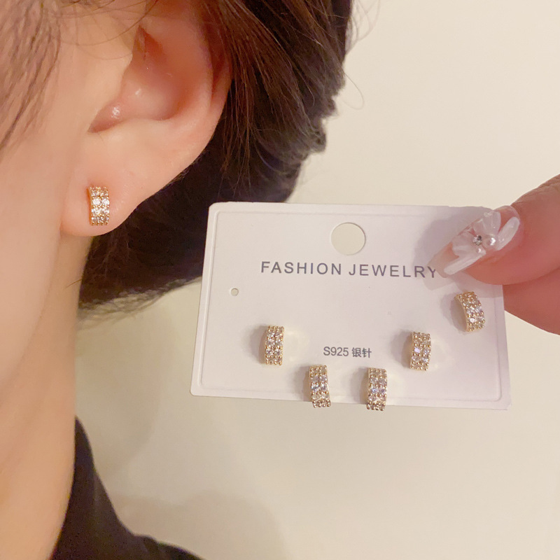 Earrings, Ear Studs Classification 1 Set Simple Style Geometric Square Copper Women's Earrings Ear Studs
