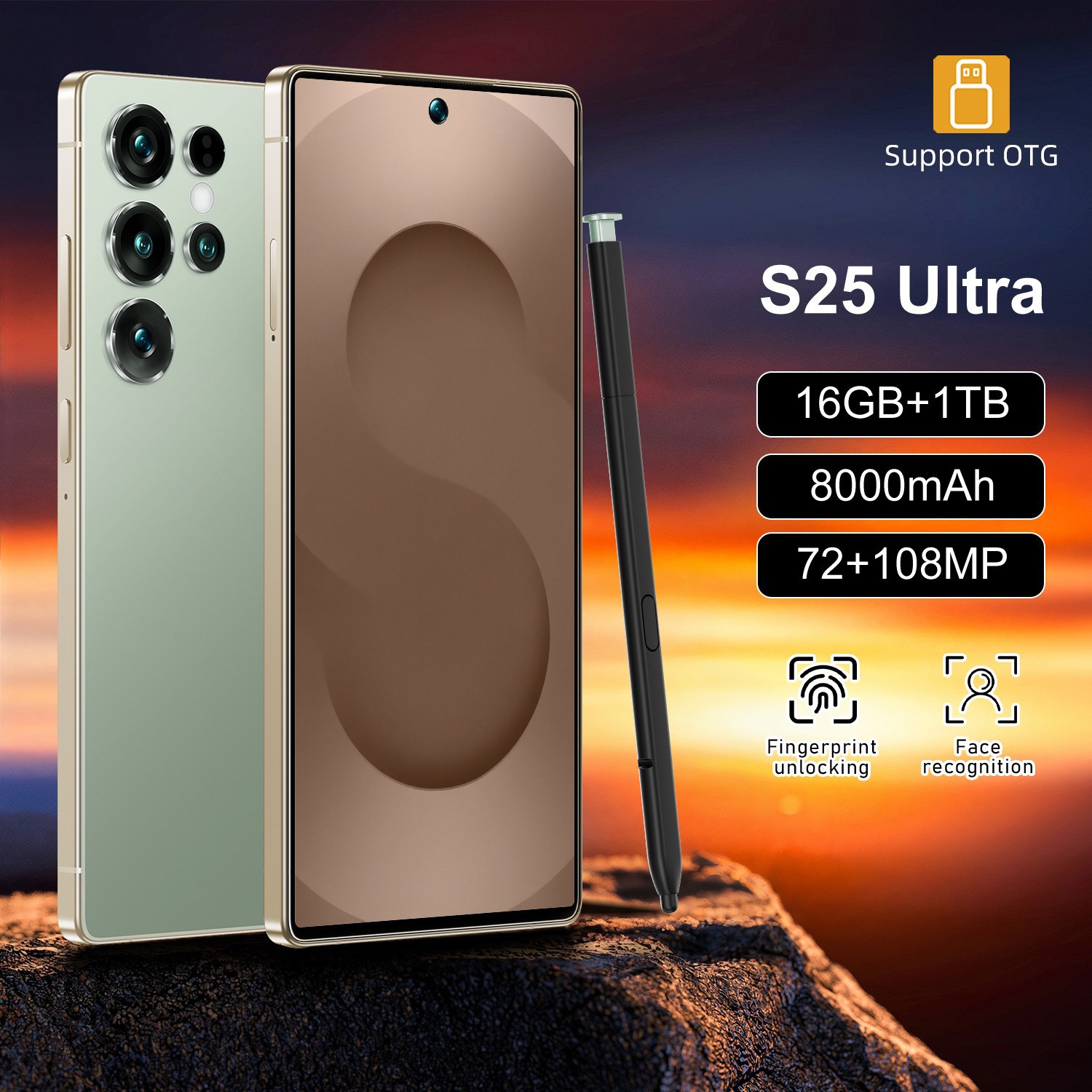TK explosivo teléfono móvil transfronterizo S25Ultra 7.3 pulgadas pantalla grande 16 + 1TB teléfono inteligente con pluma integrada fábrica original al por mayor