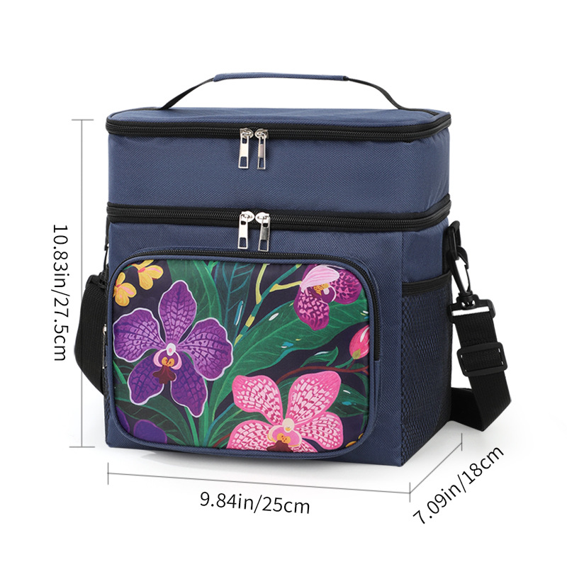 Nuevo paquete de aislamiento de flores al aire libre para picnic bolsas de alimentos frescos bolsas de almuerzo transfronterizas bolsas de almuerzo bolsas de almuerzo portátiles con arroz