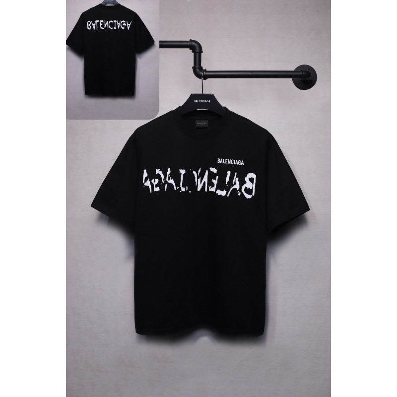 25ssクロスボーダー高品質タワーテーププリントレタードダメージ半袖Tシャツゆったり万能ワンピース卸売|undefined