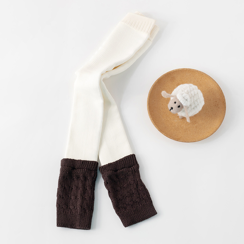 014 두꺼운 줄무늬 흰색 양말