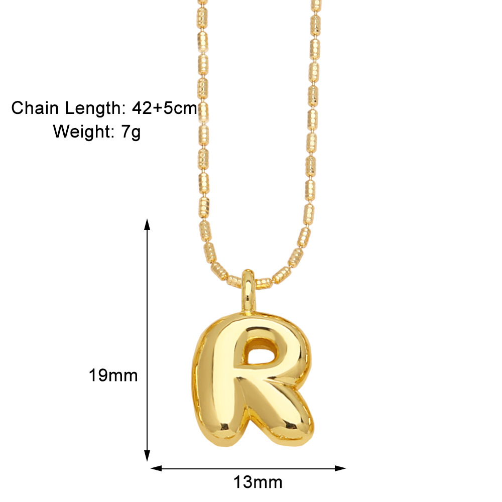 10g Weight Gold Plated Plating Material Pendant Necklace Classification 1 Piece Quantity Daily, Street Occasion Copper Material Letter Pattern Unisex Gender Simple Style Style Copper Gold Plated Simple Style Letter Pendant Necklace 19