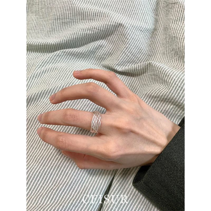 中古戒指小众时尚设计轻奢复古高级感食指戒情侣对戒指环百搭款|undefined
