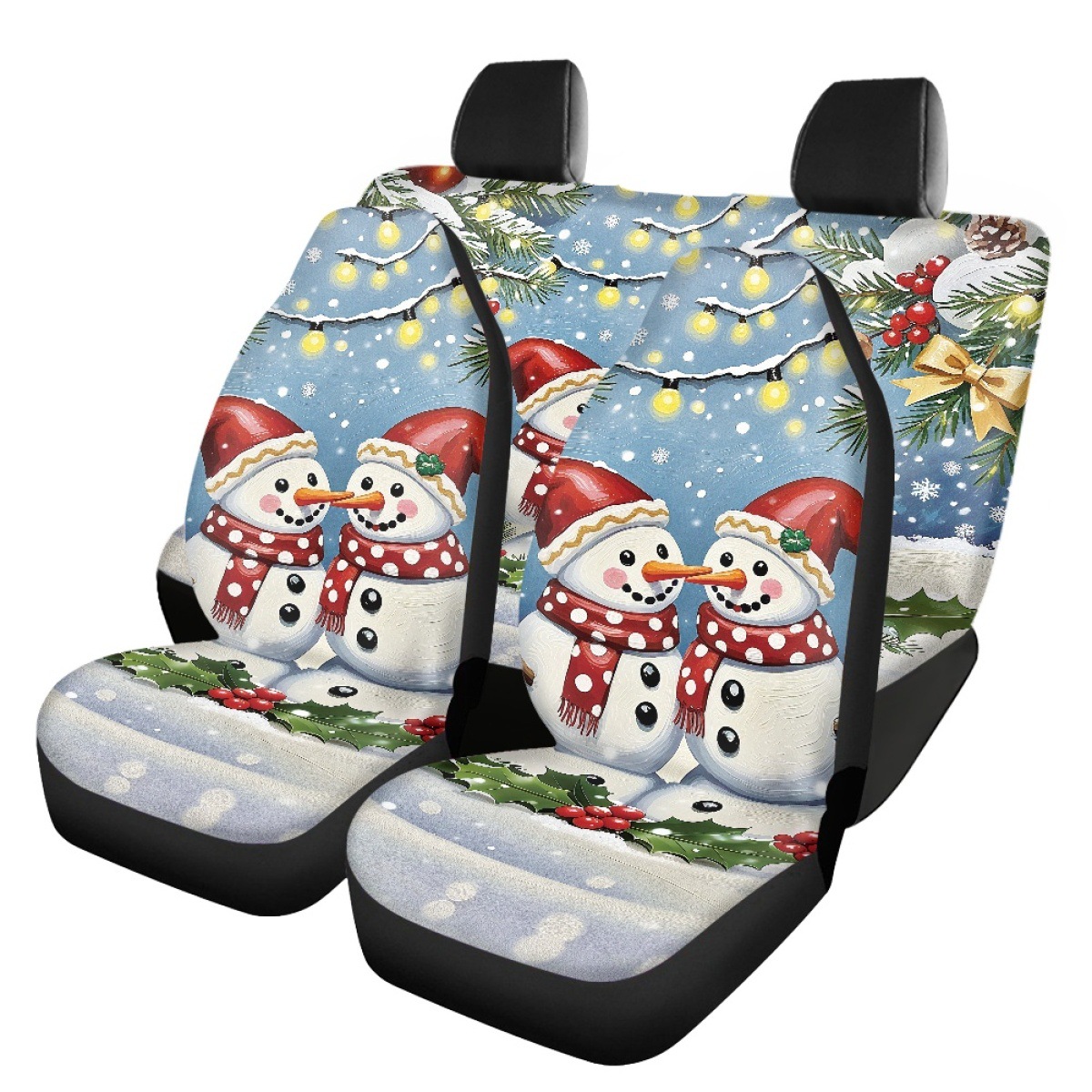Cross-border Amazon Christmas-themed cat car seat covers, front and rear seat protectors, car interior decorations