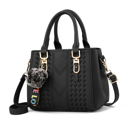 Bags for women  new trendy European and American handbags fur ball pendant simple one-shoulder crossbody bag women's bag
