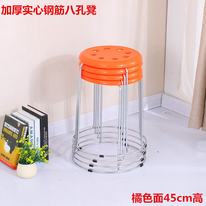 鉄製の涼しいスツール、厚い鋼管三脚折りたたみラウンドスツール、家庭用大人用ベンチ、レストランレストランスツール、ラウンドスツール|undefined