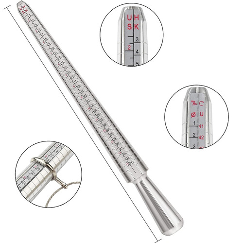 2-piece set HKUS metal size measuring tool, ring stick, 0-13 beauty circle for jewelry making and measurement