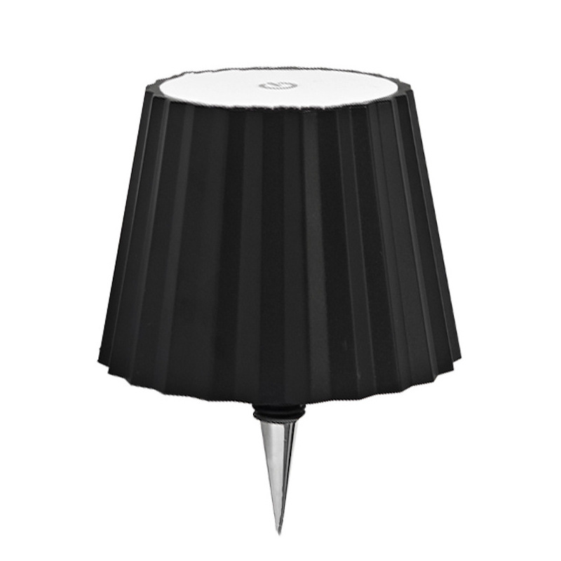 플러그인 - 주름진 표면 - 검정색 - 플라스틱