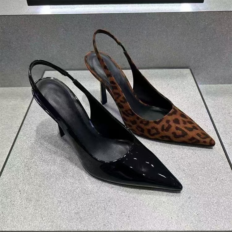 Niche French-style Leopard Print Closed-toe Sandals, Fairy Shoes, 2025 New Spring-summer Elegant High-heeled Shoes_vogvips.com