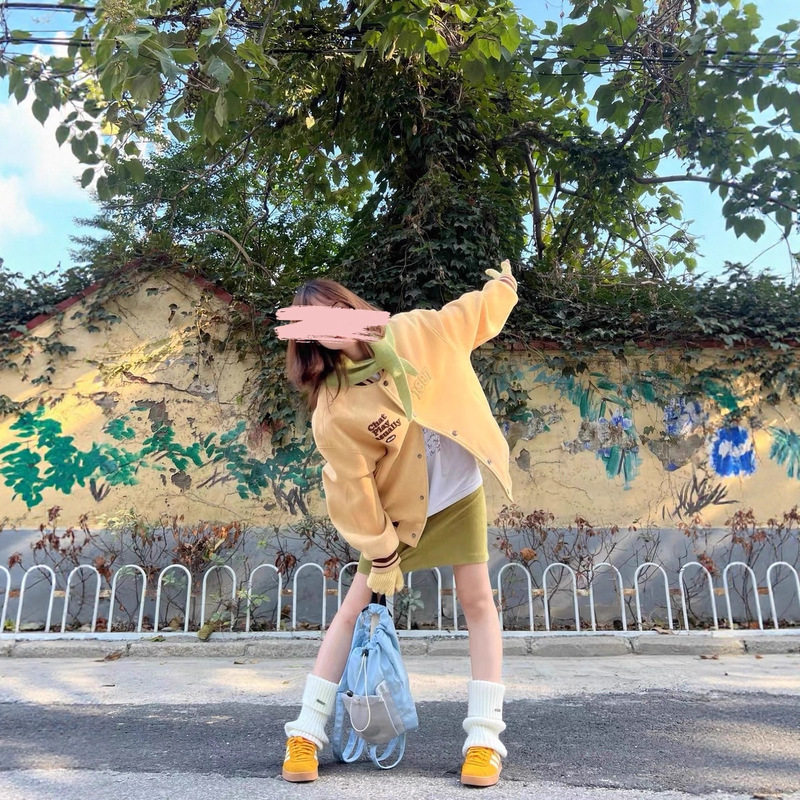 Autumn and Winter Custom Baseball Uniforms, Korean Style Early Autumn Jackets, Women's Baseball Uniforms, Korean Fashion Casual Color-Blocking Tops Autumn and Winter Custom Baseball Uniforms, Korean Style Early Autumn Jackets, Women's Baseball Uniforms, Korean Fashion Casual Color-Blocking Tops
