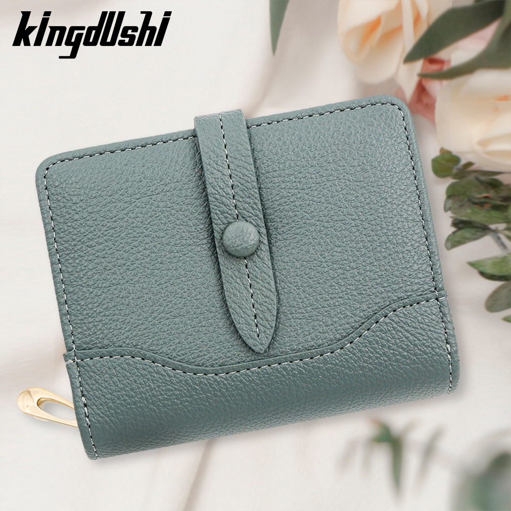 Caramelo de moda de hebilla de corto bolso de tarjeta múltiple bolso de identificación bolso de cambio con cremallera de mano