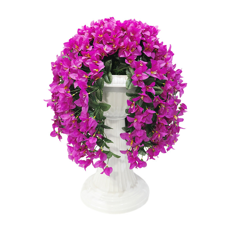 Simulation living room fake flower triangle plum balcony fence decoration morning glory wedding hotel decoration hanging orchid manufacturers wholesale