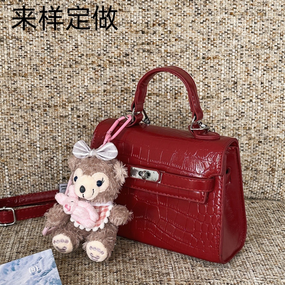 跨境可代发简约手提包女新款时尚鳄鱼纹气质高级爆款斜挎包