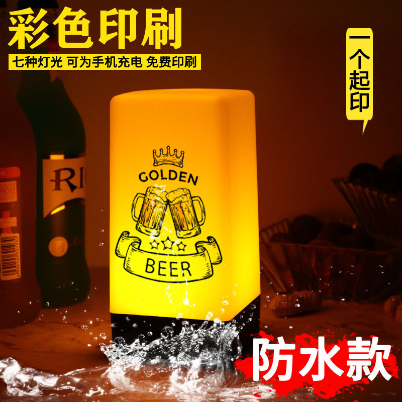 Plaza al por mayor led recargable lámpara de mesa barra de luz colorida noche lámpara número lámpara digital atmósfera lámpara